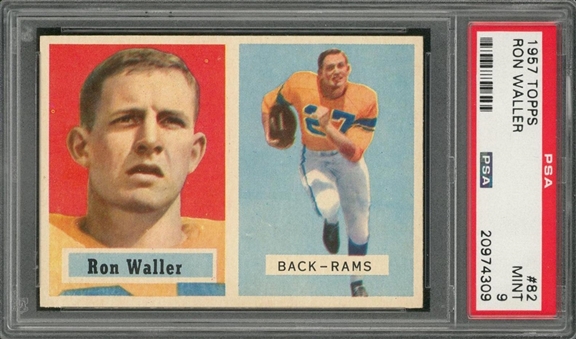 1957 Topps Football #82 Ron Waller – PSA MINT 9